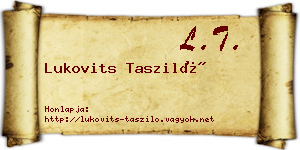 Lukovits Tasziló névjegykártya